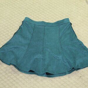 Alya Junior Large Green Faux Suede Mini Skirt